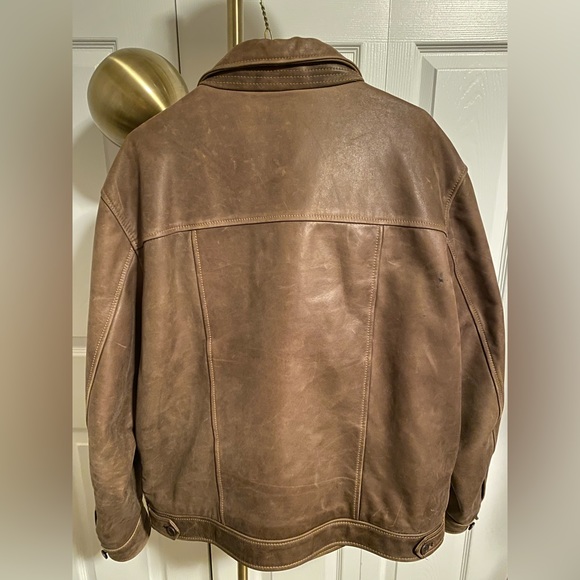 Façonnable Jeans luxury leather cowhide Jacket - Picture 4 of 10